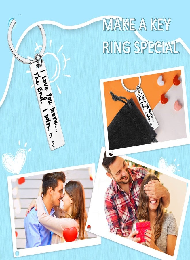 PLwelth Couple Keychain for Him and Her I Love You More The End I Win BFF Girlfriend Boyfriend Husband Wife Couple Key Ring for Romantic Gift Valentine Father’s Day Mother’s Day Christmas Anniversary - Image 3